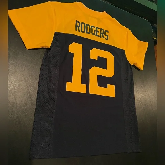 NFL Green Bay Packers Aaron Rodgers Throwback Youth Football Jersey - Picture 7 of 9